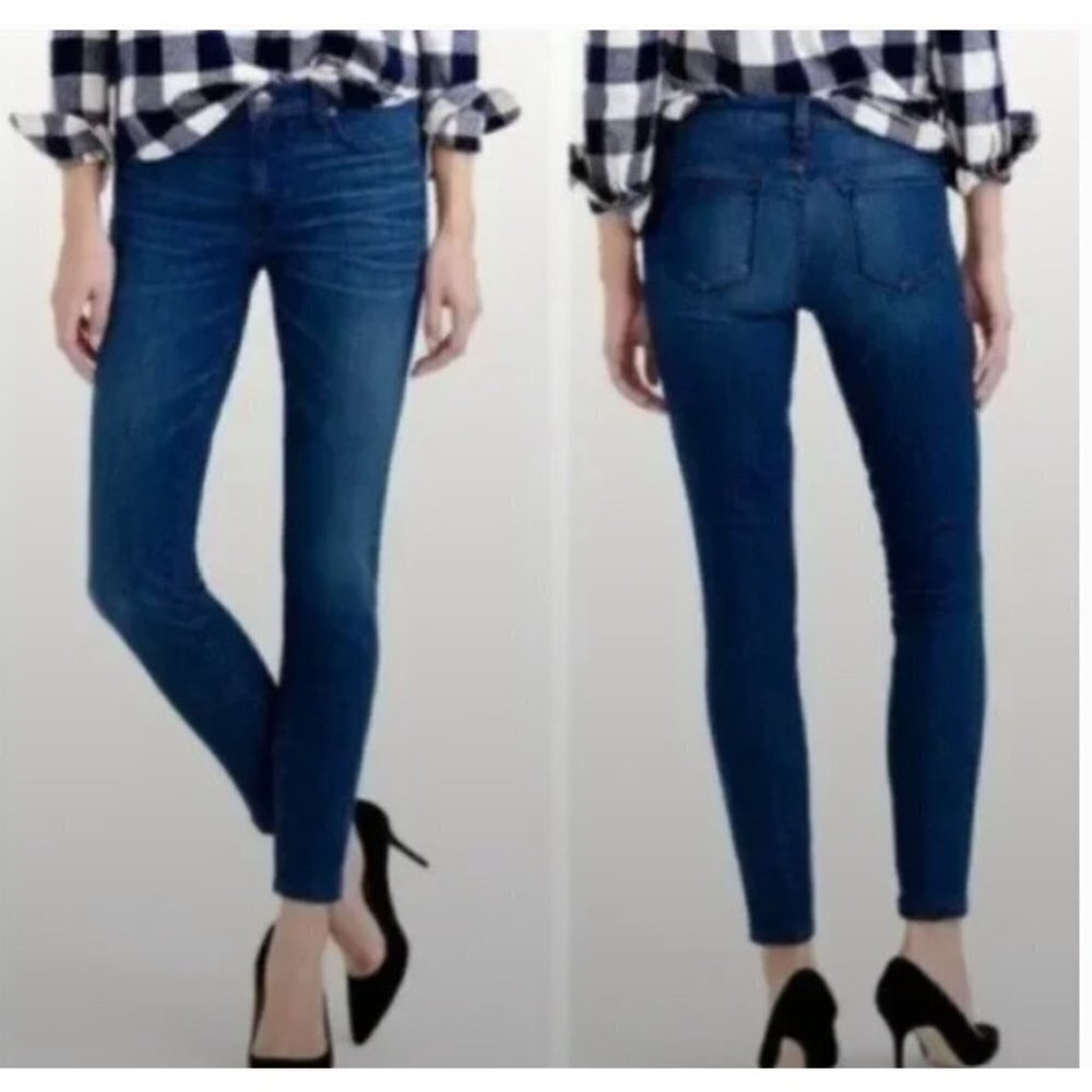 J. CREW Curvy Toothpick jeans ankle Sz 28 low Rise dark wash blue denim stretch
